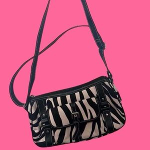 Stripped zebra cross body bag
